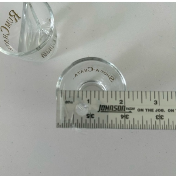 Rum Chata Shot-A-Chata Split Serve Shot Glass Set of 2 Bar Divided Drink Glasses - Picture 4 of 6